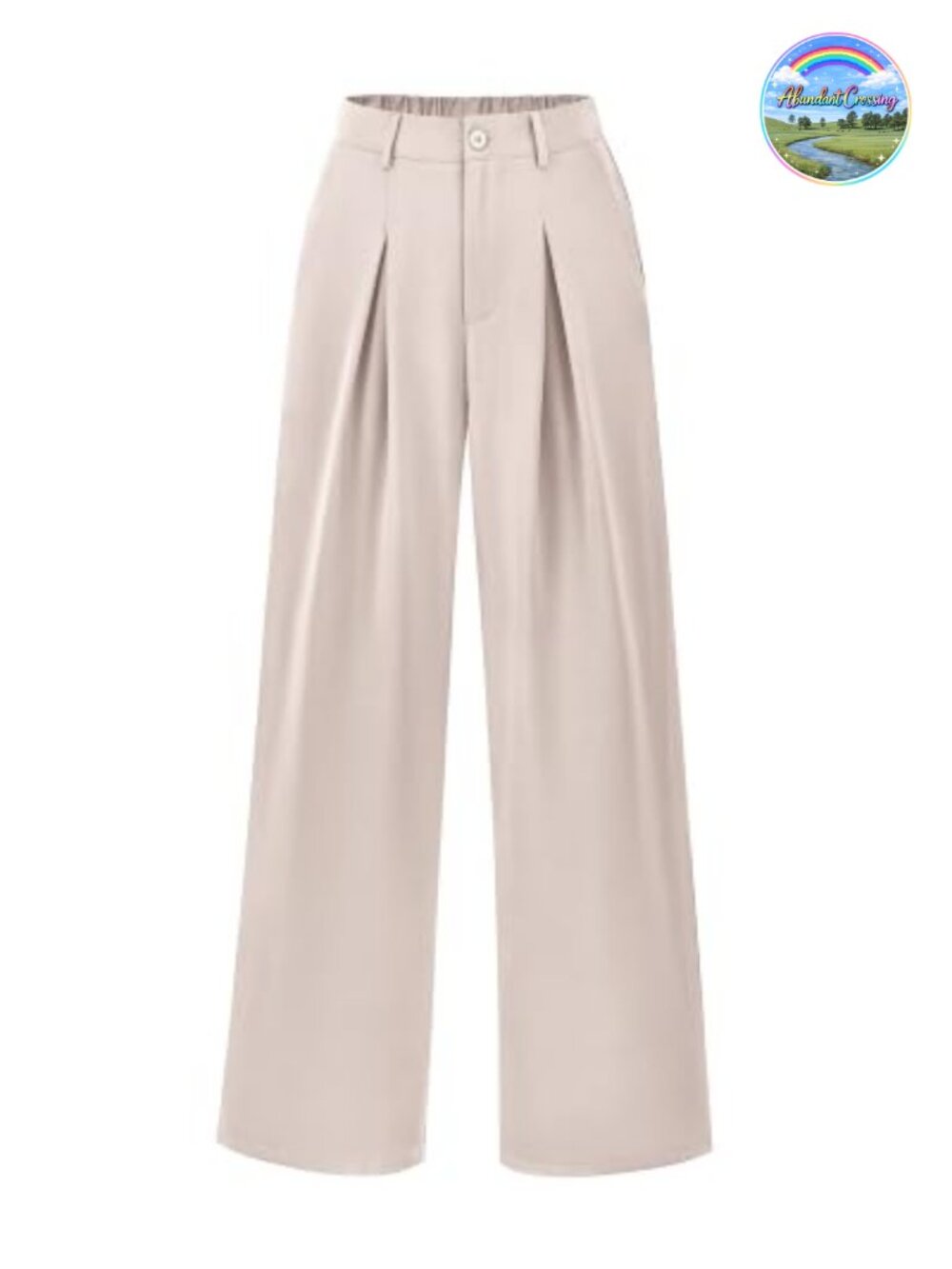 Wide Leg High Waisted Business Casual Palazzo Pants Pull On Front Pleated